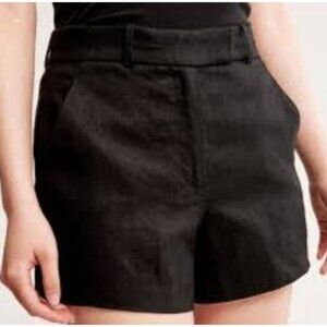 Abercrombie & Fitch Black Linen Collection Fixed Waist Shorts Size 32